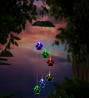 PawChime - Paw Prints Solar Garden Wind Chime